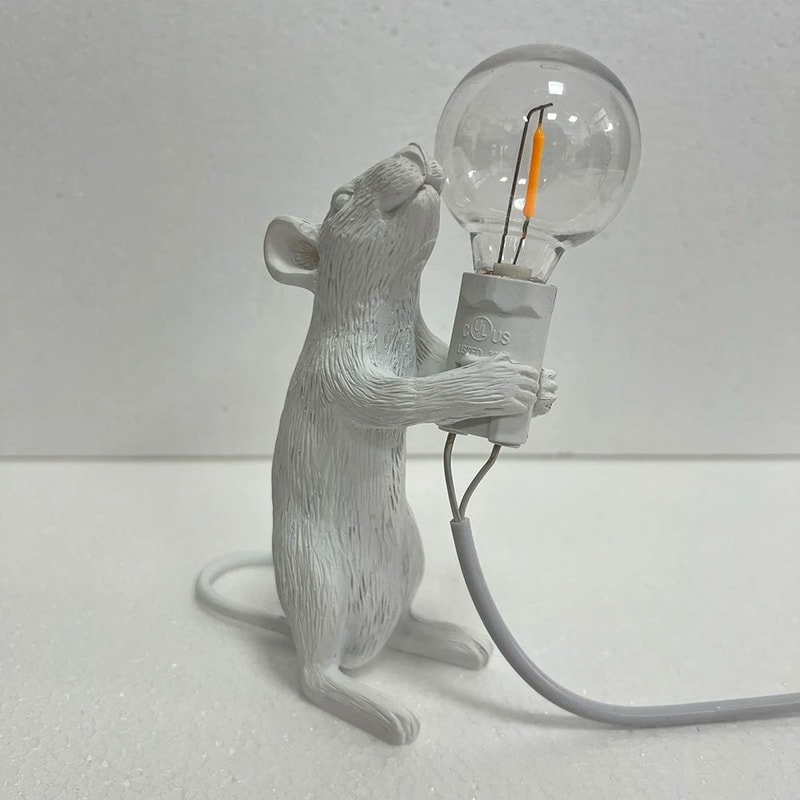 Modern Resin Animal LED Table Lamp Mouse Cat Squirrel Decorative Desk Night Light 4