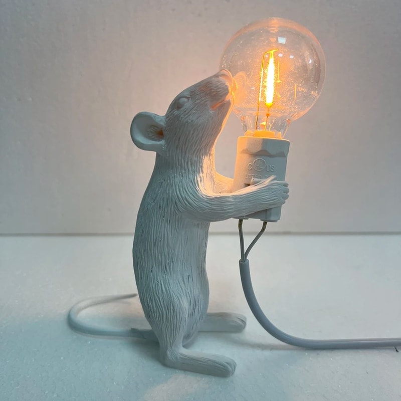 Modern Resin Animal LED Table Lamp Mouse Cat Squirrel Decorative Desk Night Light 5