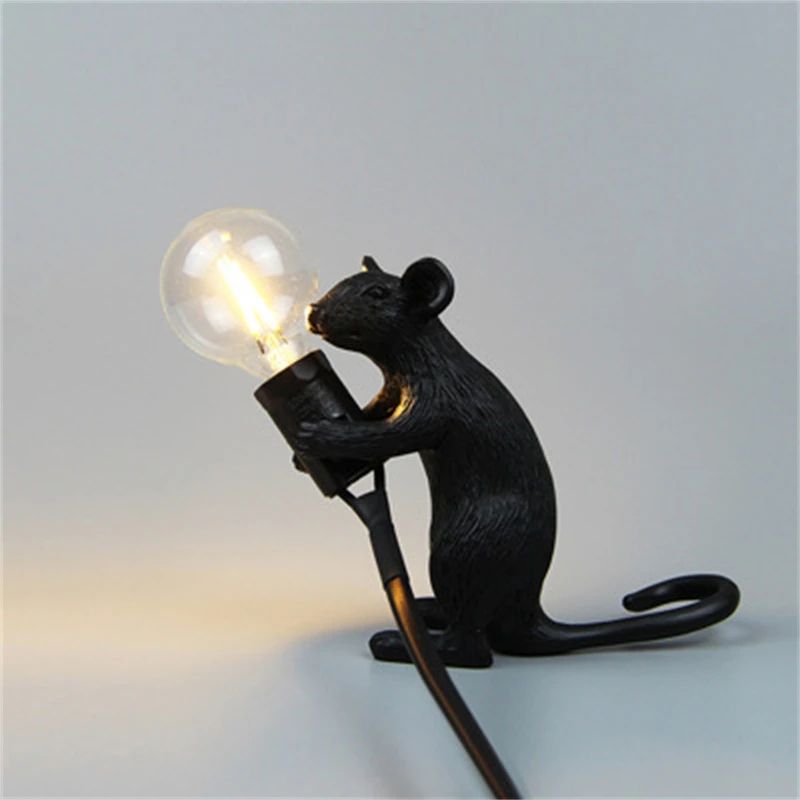 Modern Resin Animal LED Table Lamp Mouse Cat Squirrel Decorative Desk Night Light 7