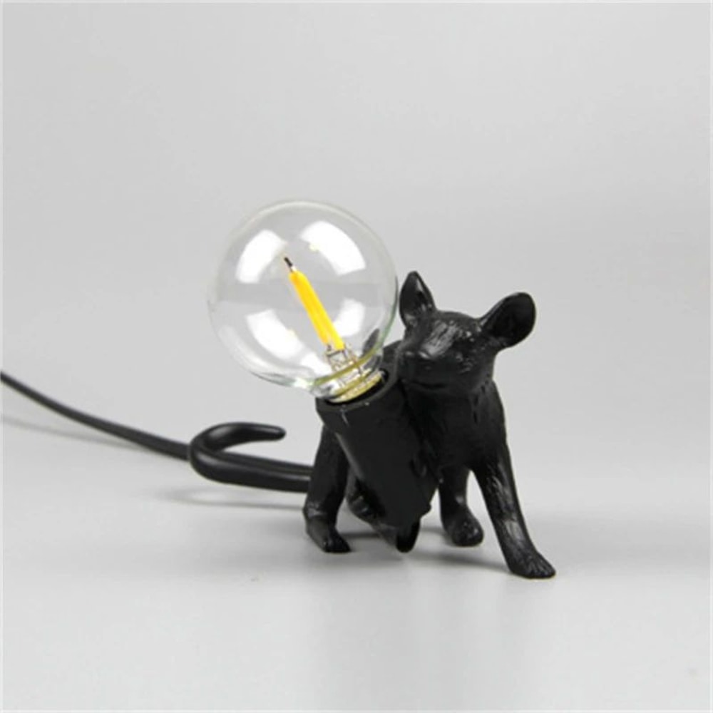 Modern Resin Animal LED Table Lamp Mouse Cat Squirrel Decorative Desk Night Light 8
