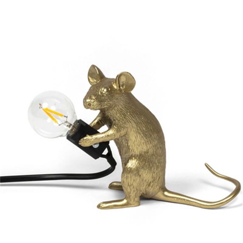 Modern Resin Animal LED Table Lamp Mouse Cat Squirrel Decorative Desk Night Light 10