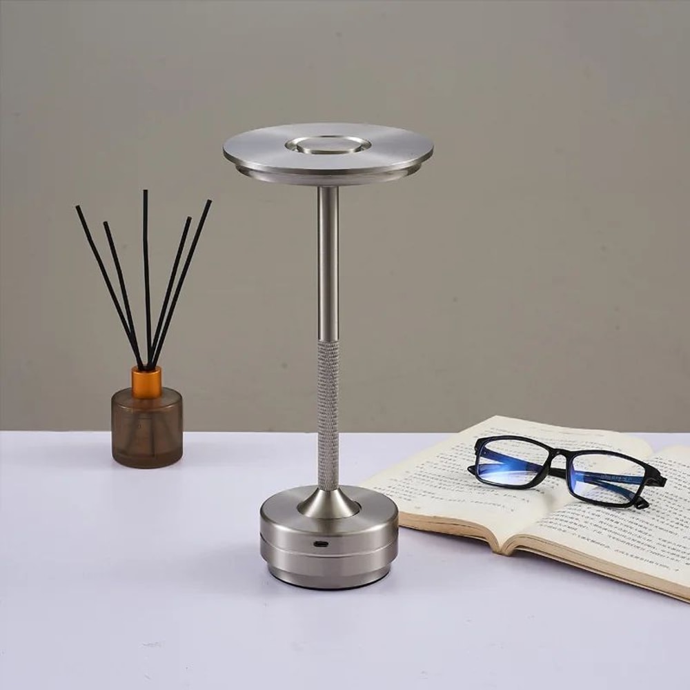 Rechargeable Aluminum LED Table Lamp Touch Sensor Dimmable Wireless Restaurant Bedside Light 8