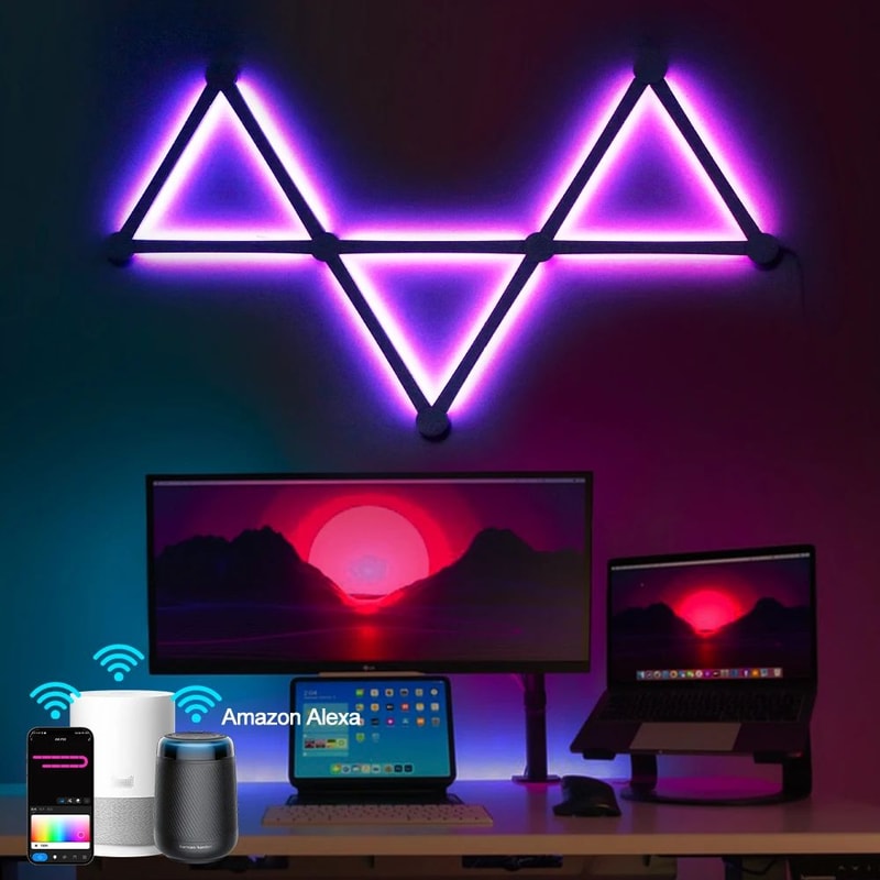 Smart RGB LED Wall Light Bars WiFi App Controlled Modular Gaming TV Backlight Lamp 1