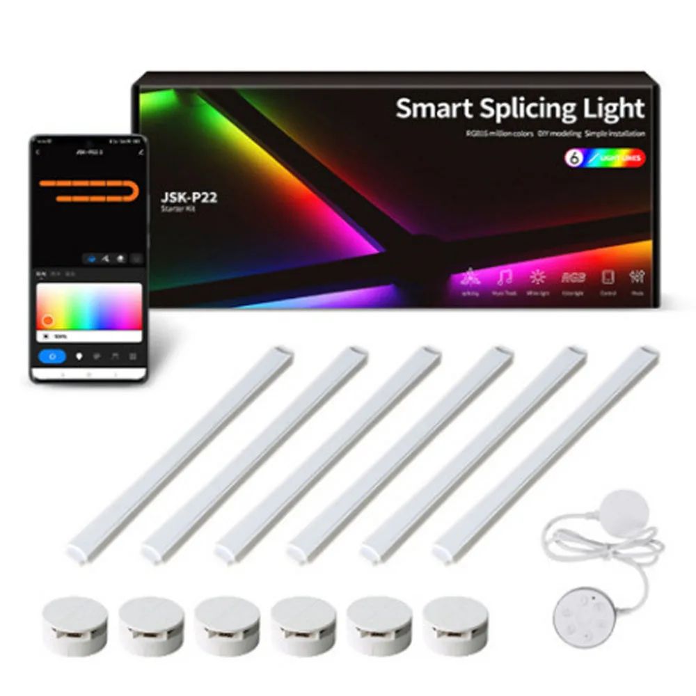 Smart RGB LED Wall Light Bars WiFi App Controlled Modular Gaming TV Backlight Lamp 5