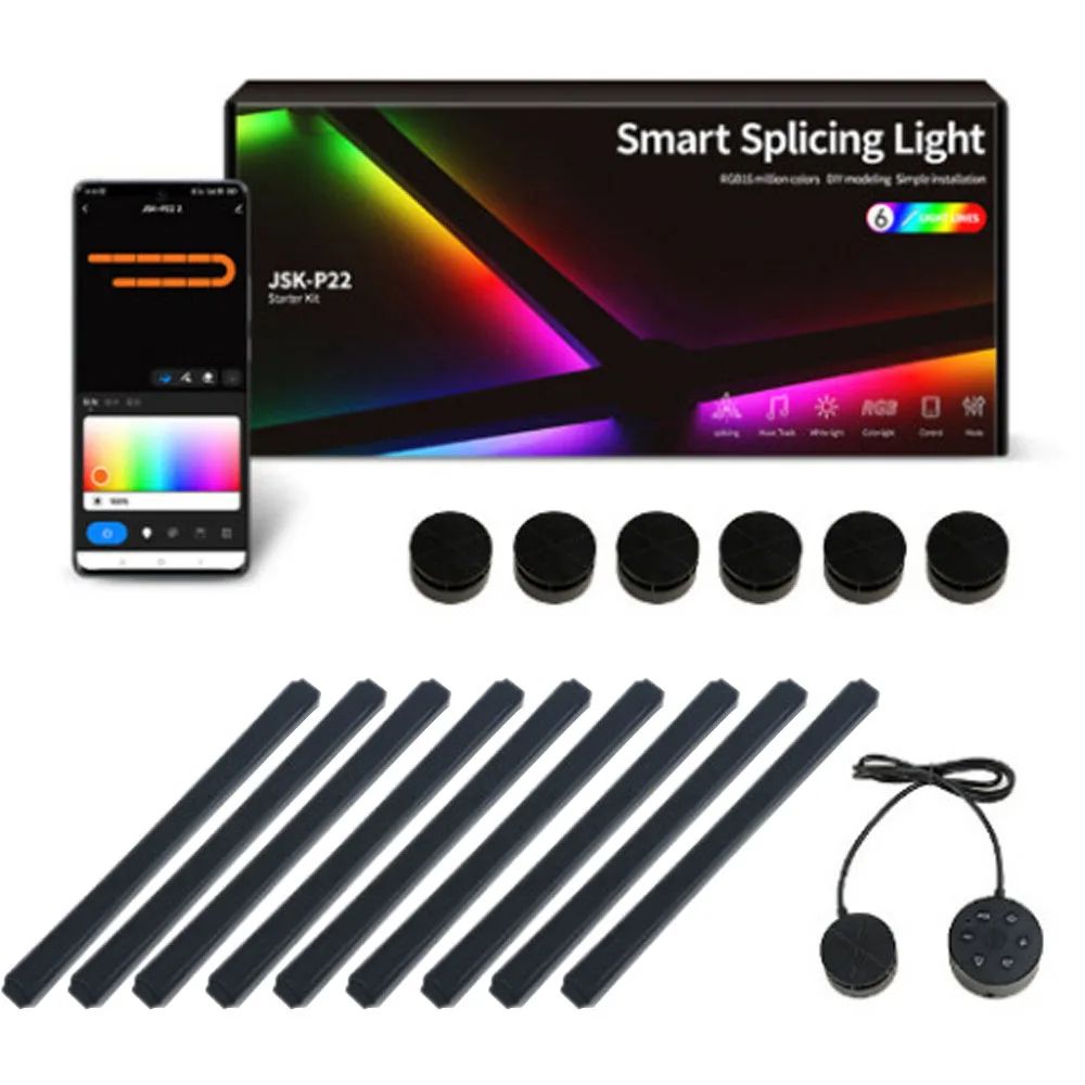 Smart RGB LED Wall Light Bars WiFi App Controlled Modular Gaming TV Backlight Lamp 7
