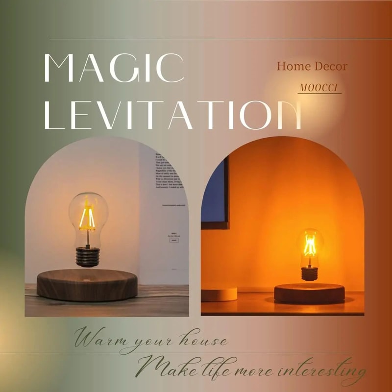 Magnetic Levitating LED Floating Lamp 360 Rotating Desk Night Light 3