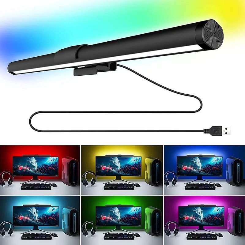 RGB LED Monitor Light Bar Dimmable Screen Desk Lamp With Music Rhythm Backlight 4
