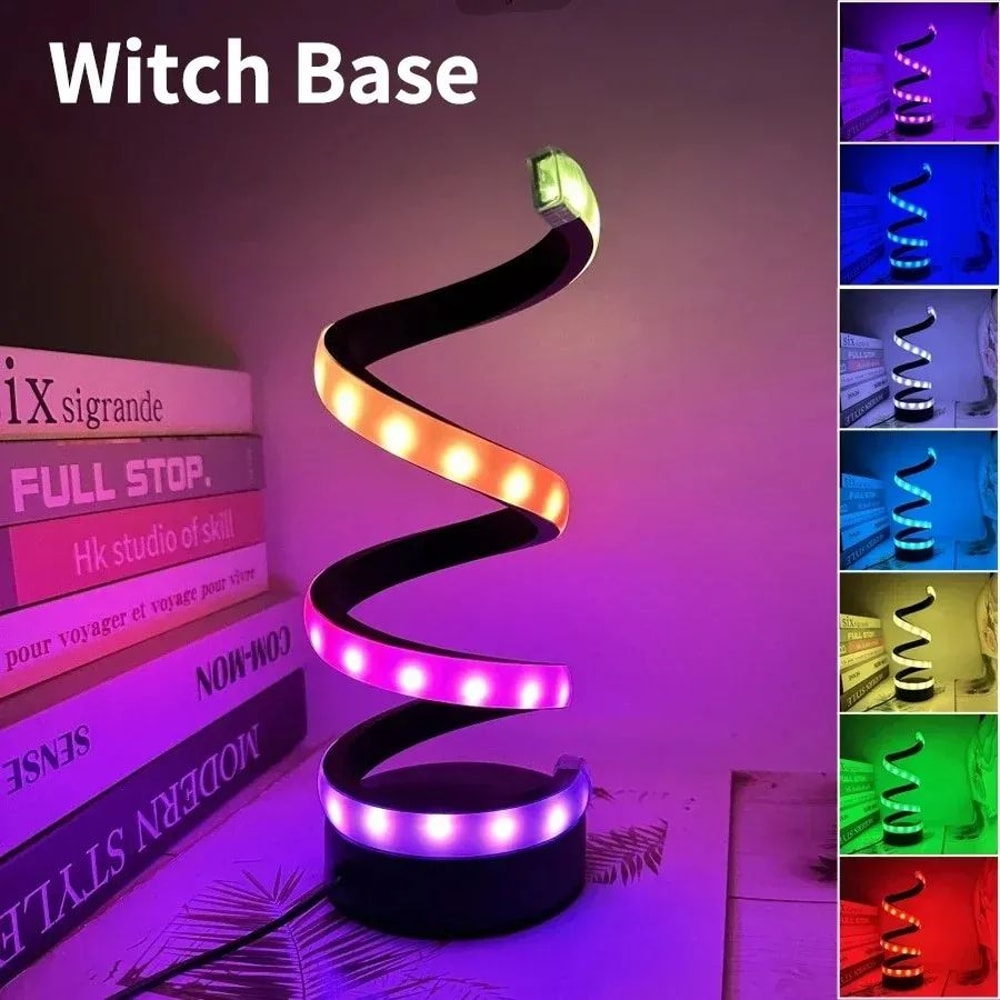 Modern Spiral LED Table Lamp 3 Color Touch Dimmable Bedside Desk Light 10