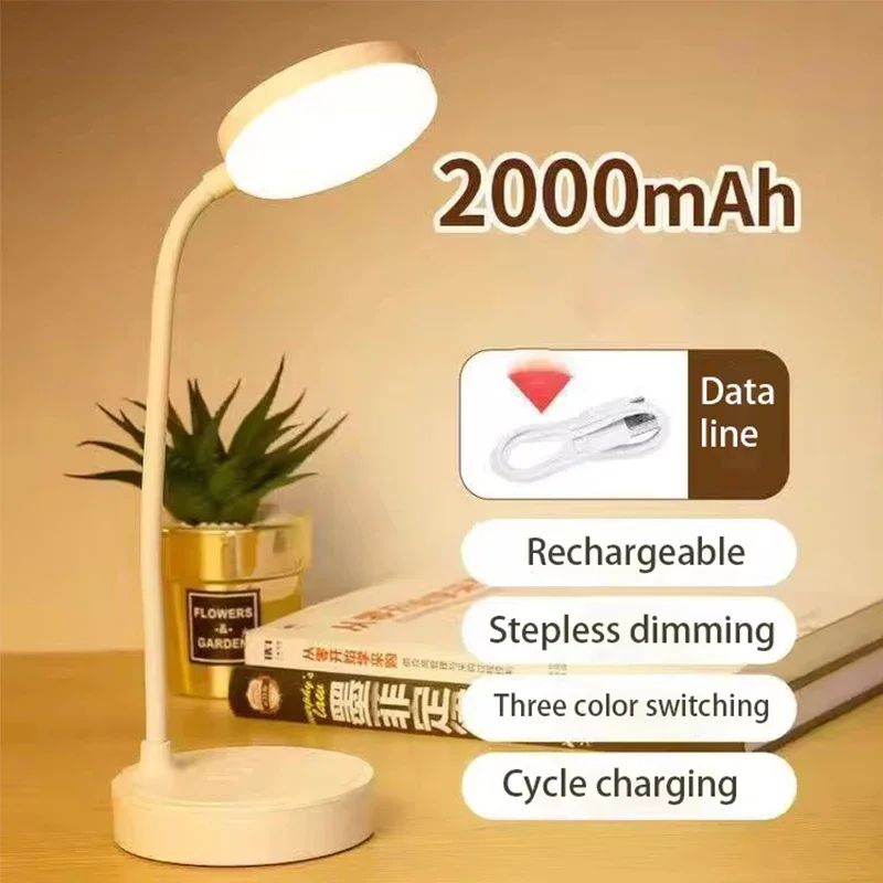 Portable USB LED Desk Lamp Touch Dimmable Eye Protection Reading Light 0