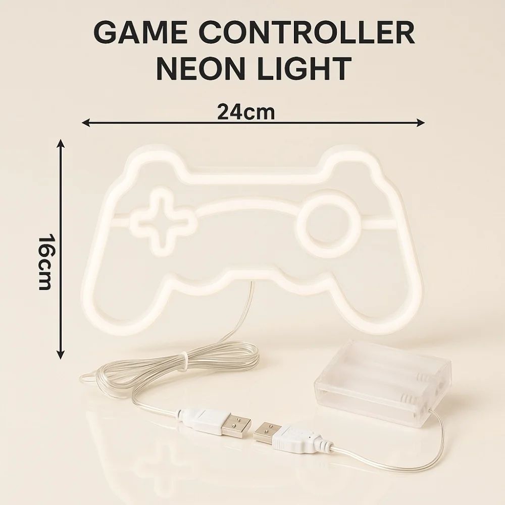 USB LED Neon Game Controller Wall Light Gaming Room Decorative Lamp 5