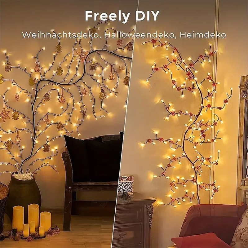 USB Willow Vine LED Branch Lights Flexible DIY Wall Decor With 8 Lighting Modes 3
