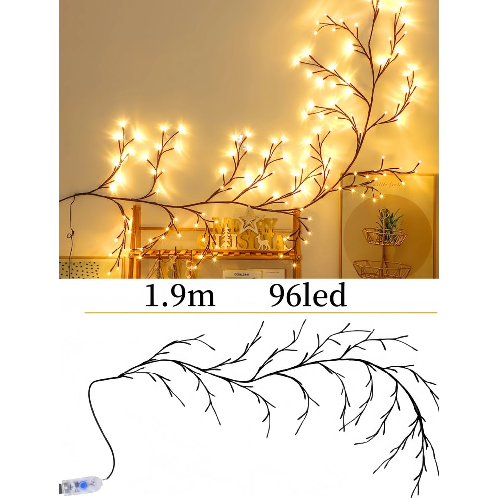 USB Willow Vine LED Branch Lights Flexible DIY Wall Decor With 8 Lighting Modes 6