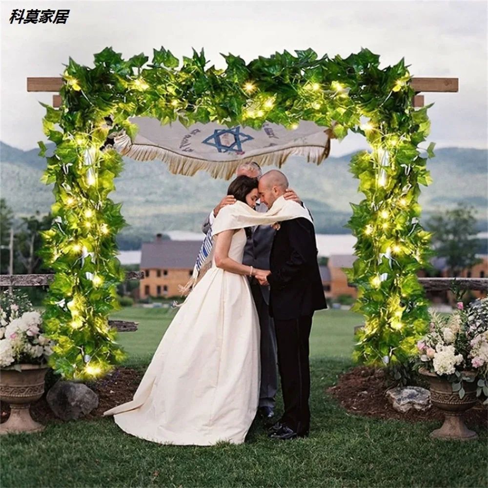LED Ivy Leaf String Lights Battery Powered Artificial Green Vine Fairy Lights For Room Decor 2