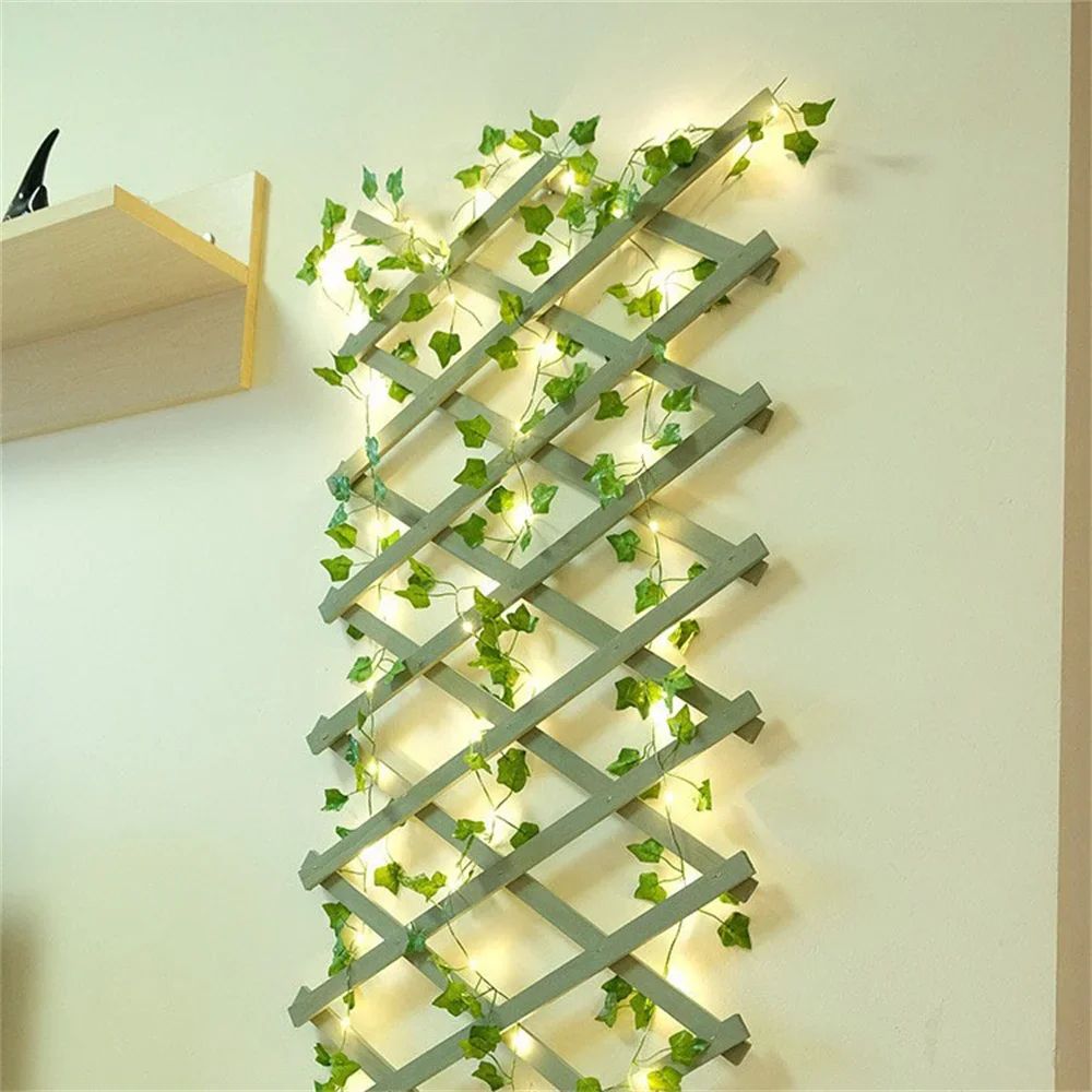 LED Ivy Leaf String Lights Battery Powered Artificial Green Vine Fairy Lights For Room Decor 4