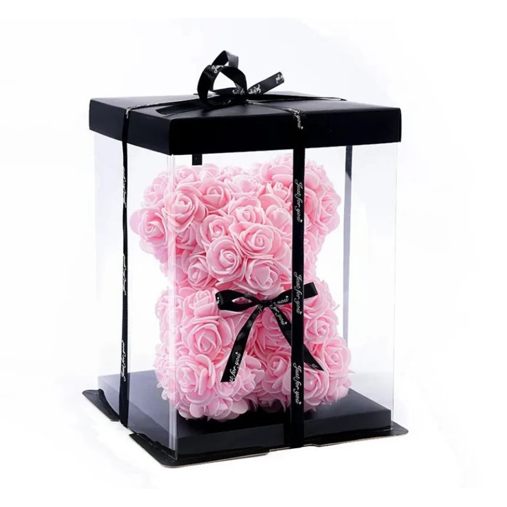 Rose Bear Artificial Foam Flower Gift With Display Box Romantic Valentines Day Anniversary Birthd 3