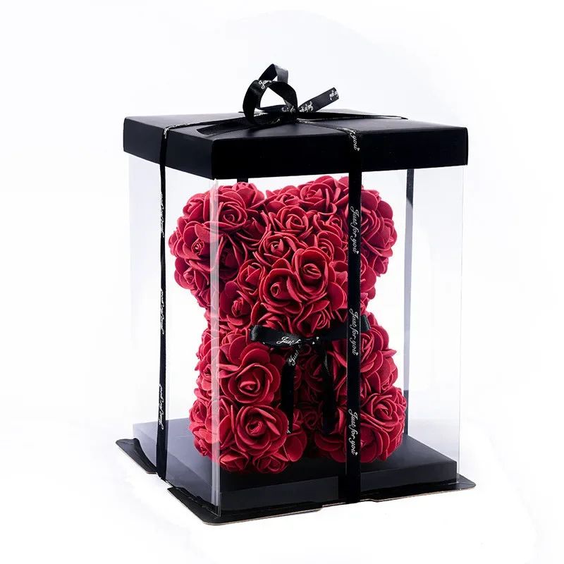 Rose Bear Artificial Foam Flower Gift With Display Box Romantic Valentines Day Anniversary Birthd 5