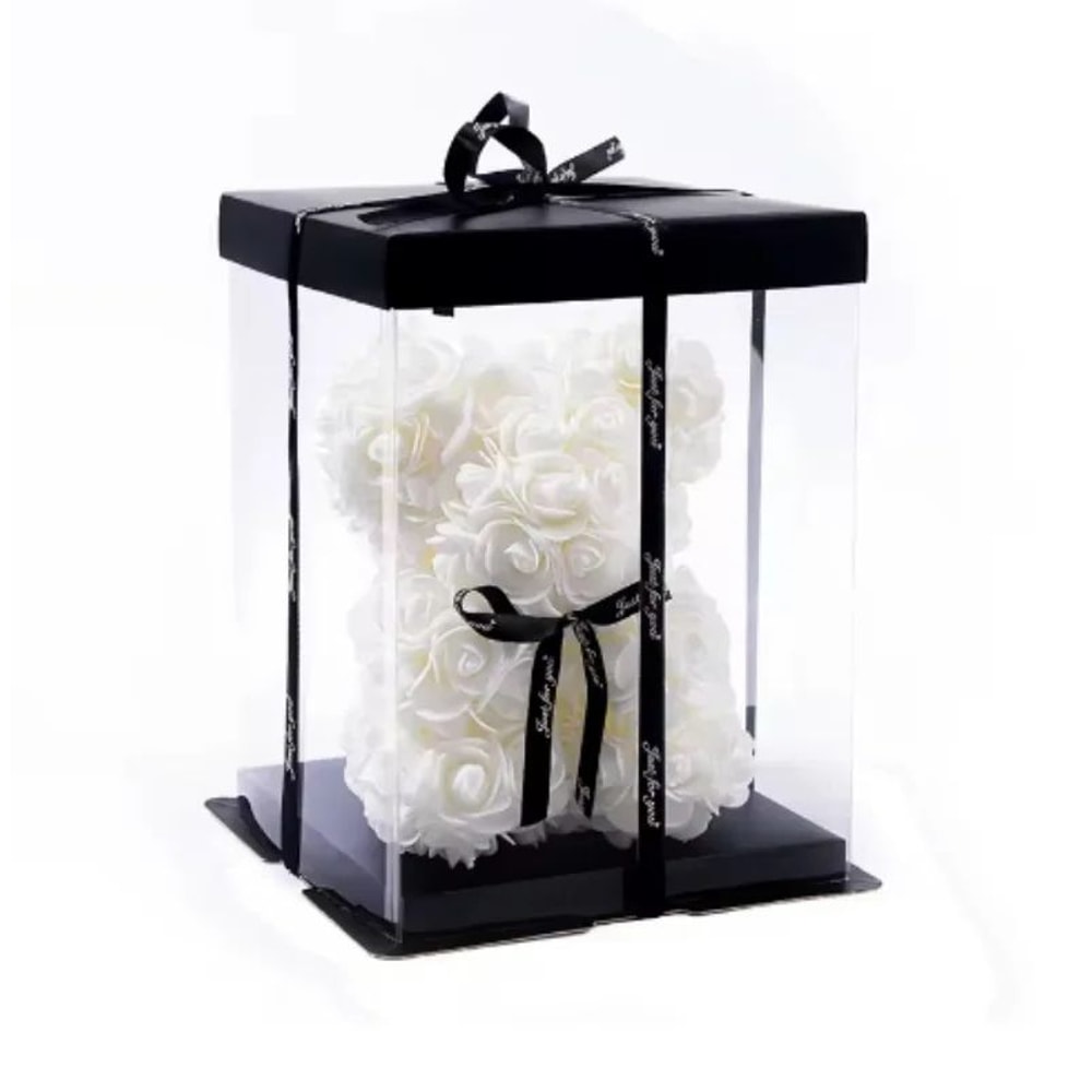 Rose Bear Artificial Foam Flower Gift With Display Box Romantic Valentines Day Anniversary Birthd 8