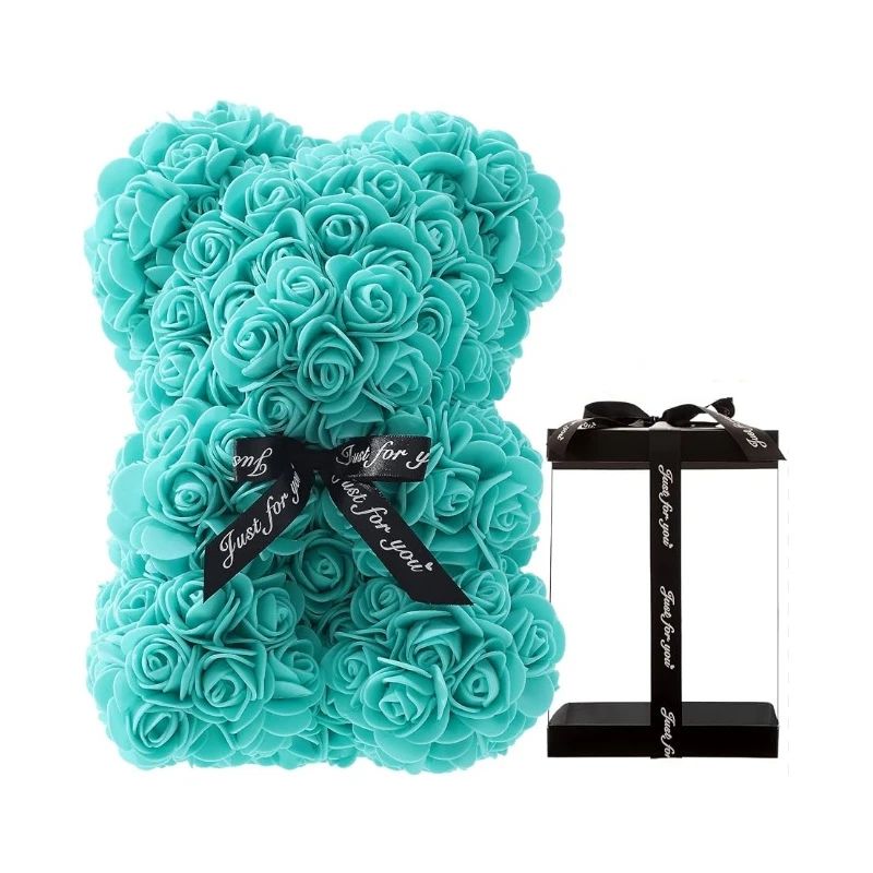 Rose Bear Artificial Foam Flower Gift With Display Box Romantic Valentines Day Anniversary Birthd 11