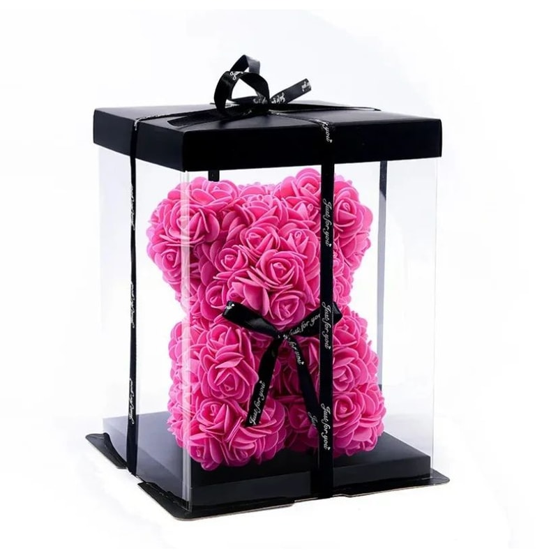 Rose Bear Artificial Foam Flower Gift With Display Box Romantic Valentines Day Anniversary Birthd 14