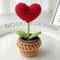 Handmade Knitted Heart Flower Pot Romantic Crochet Potted Plant Decor For Valentines Day Gift 0