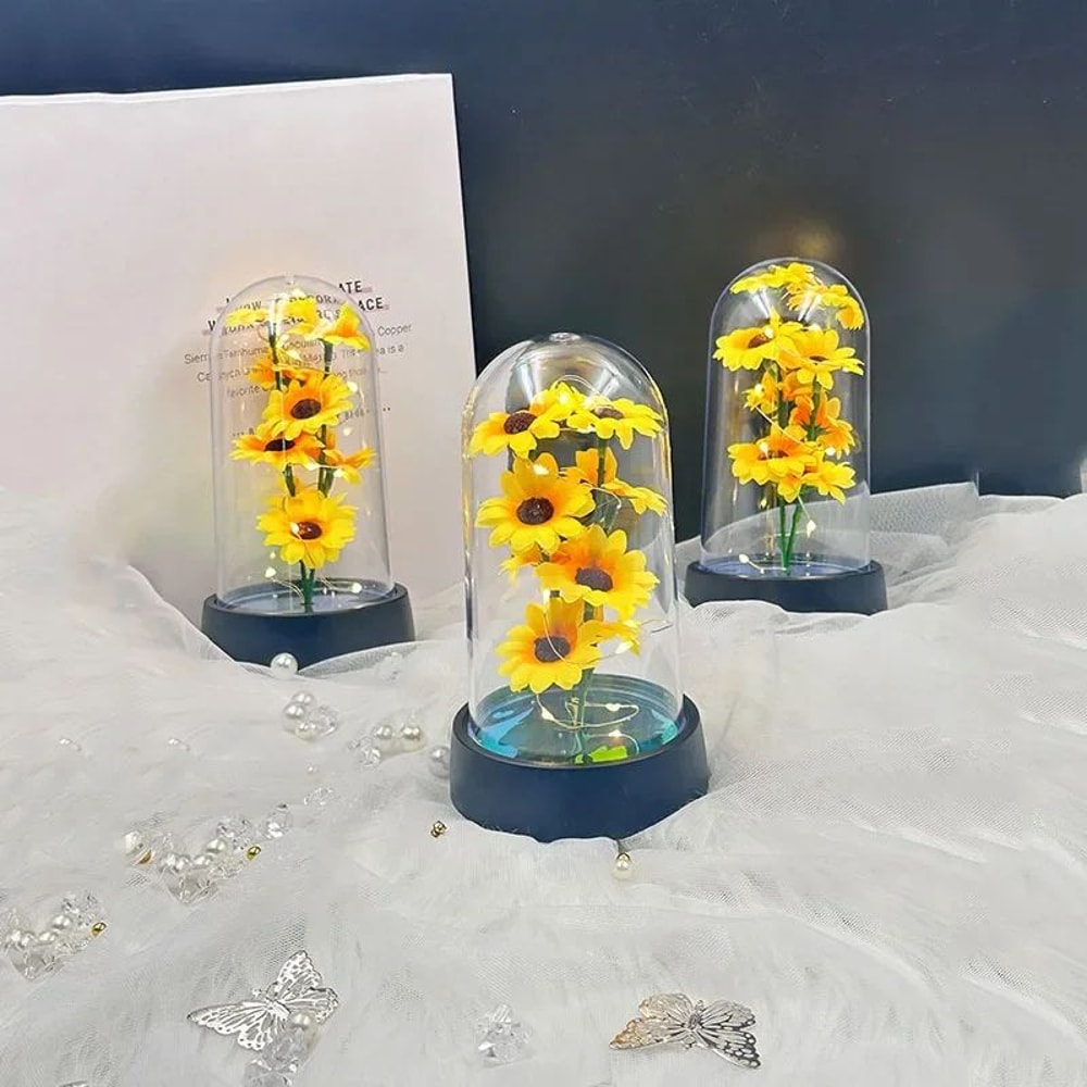 Sunflower Eternal Flower Gift Set Romantic Forever Sunflower Decoration For Graduation Mothers Day 4