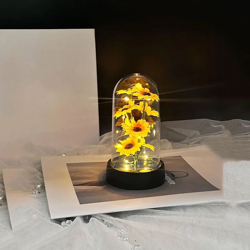 Sunflower Eternal Flower Gift Set Romantic Forever Sunflower Decoration For Graduation Mothers Day 7