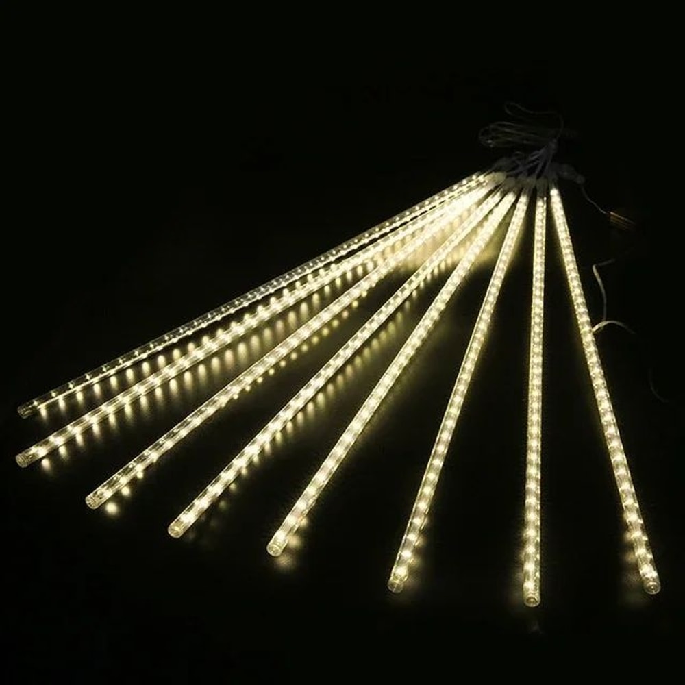 LED Meteor Shower Rain Lights Waterproof Falling Raindrop Fairy String Lights For Christmas Patio 9