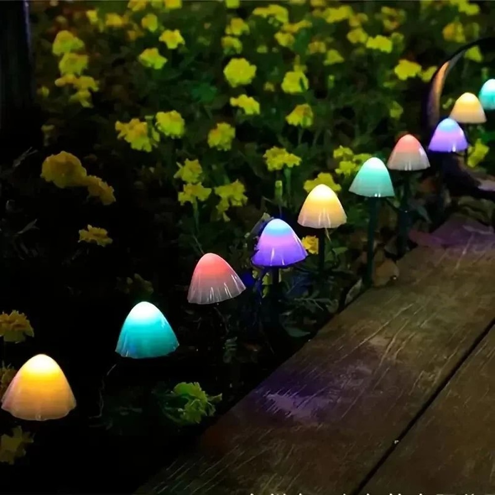 Solar Mushroom String Lights Outdoor Waterproof Fairy Garden Lights For Lawn Patio Party Decor 5