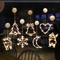 led christmas window sucker lights battery powered hanging holiday decor lamp