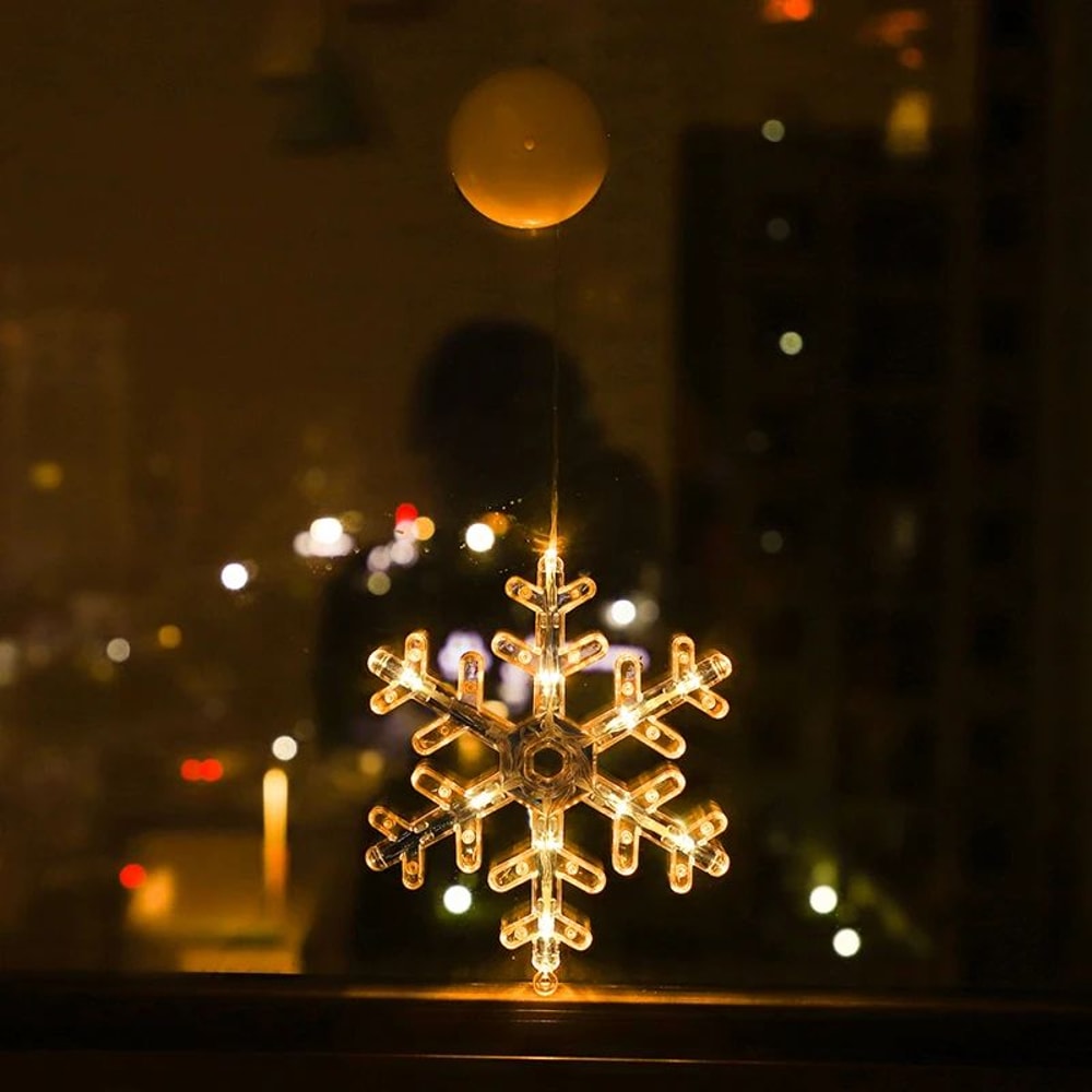 LED Christmas Window Sucker Lights Battery Powered Hanging Holiday Decor Lamp 13