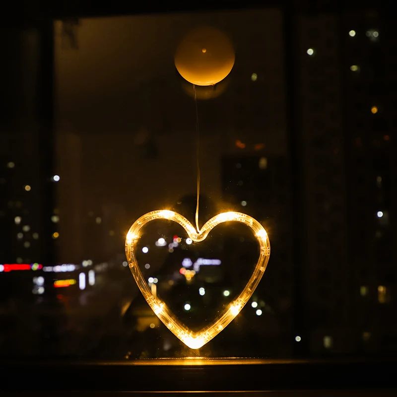 LED Christmas Window Sucker Lights Battery Powered Hanging Holiday Decor Lamp 9