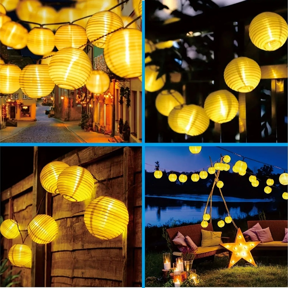Solar Lantern String Lights Waterproof LED Fairy Garland For Garden Patio Wedding Party Decor 3