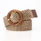 Womens Braided Elastic Straw Belt With Wooden Buckle Boho Woven Waist Belt For Dresses 6
