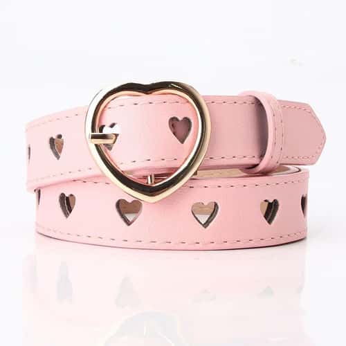 Women's Heart Buckle Pin Belt – Stylish Versatile Waist Belt for Jeans & Dresses