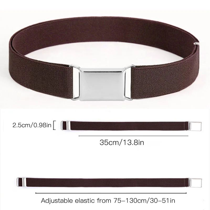 Womens Adjustable Elastic Invisible Waist Belt With Square Buckle Comfortable Stretch Belt For Jea 1