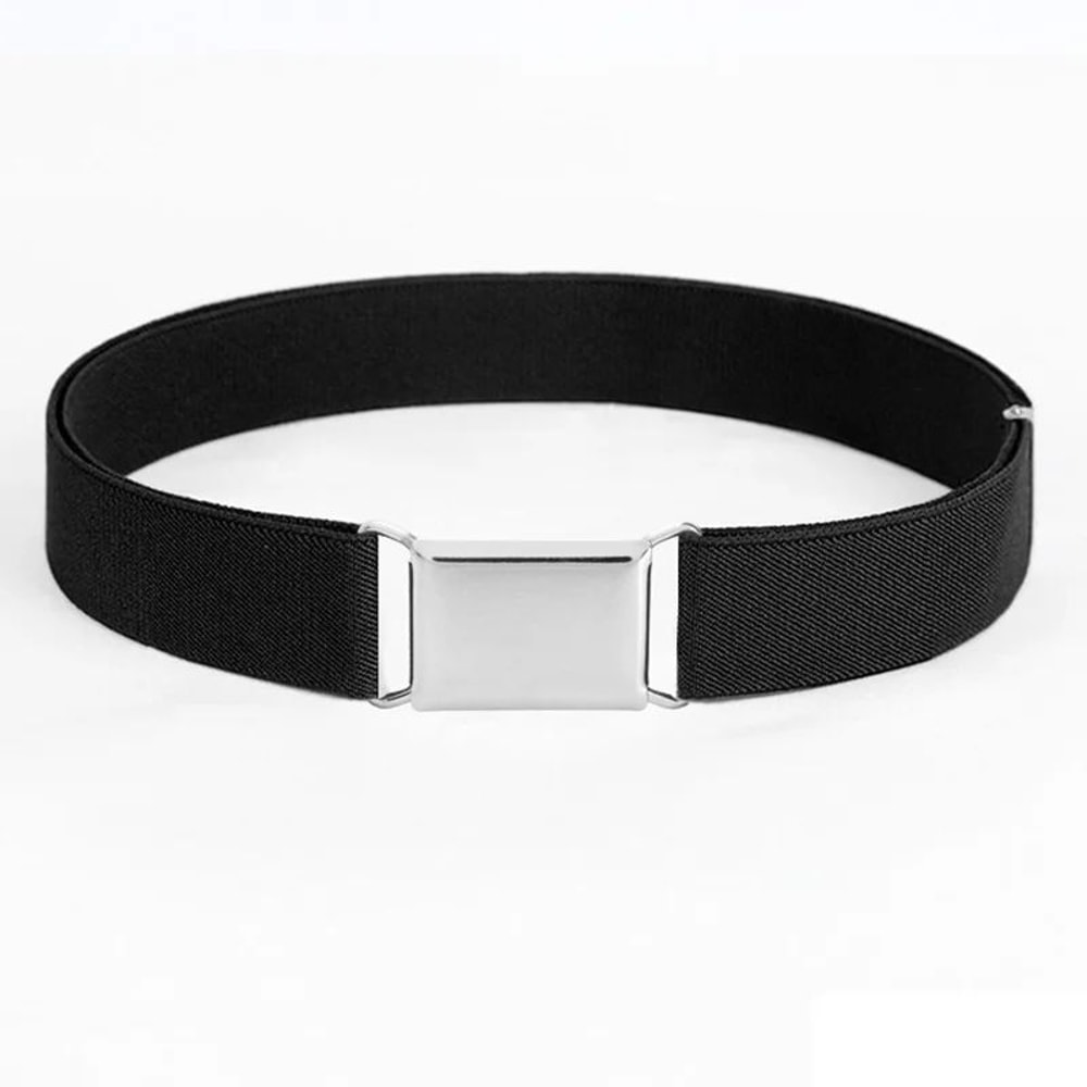 Womens Adjustable Elastic Invisible Waist Belt With Square Buckle Comfortable Stretch Belt For Jea 2