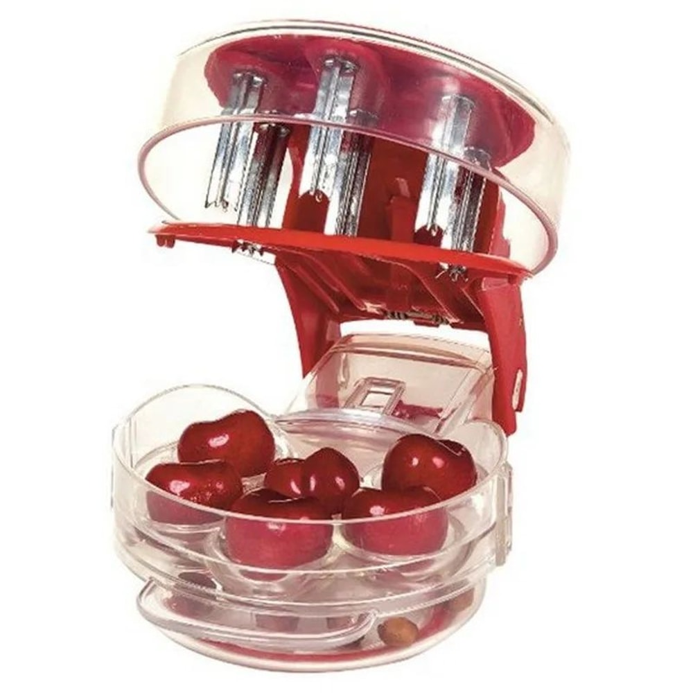 6Hole Cherry Pitter With Container Quick Cherry Corer Seed Remover Kitchen Tool 0