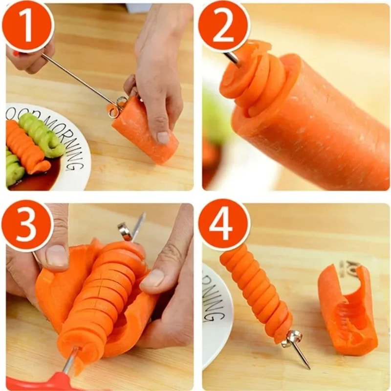 Stainless Steel Vegetable Spiralizer Cutter Potato Carrot Cucumber Spiral Slicer 5