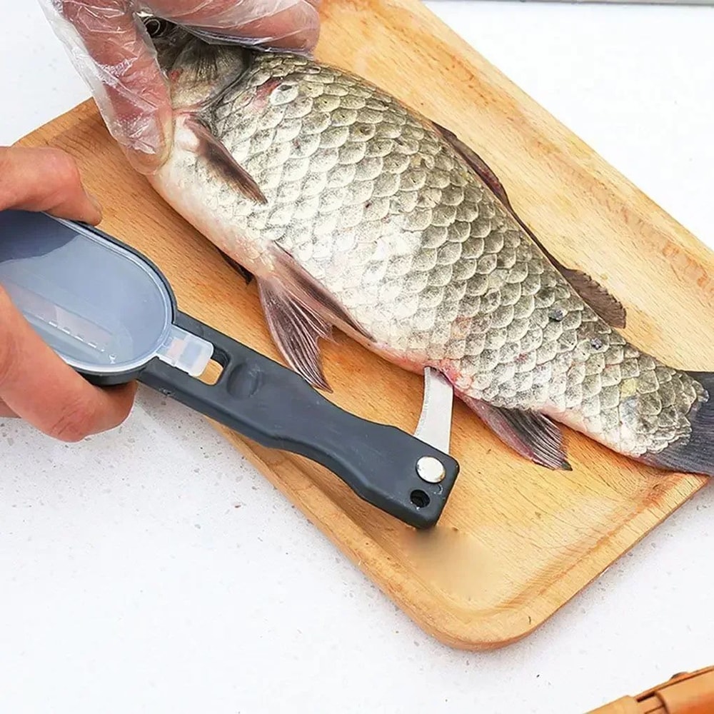 Stainless Steel Fish Scaler Scraper With Scale Catcher Fish Cleaning Tool 2