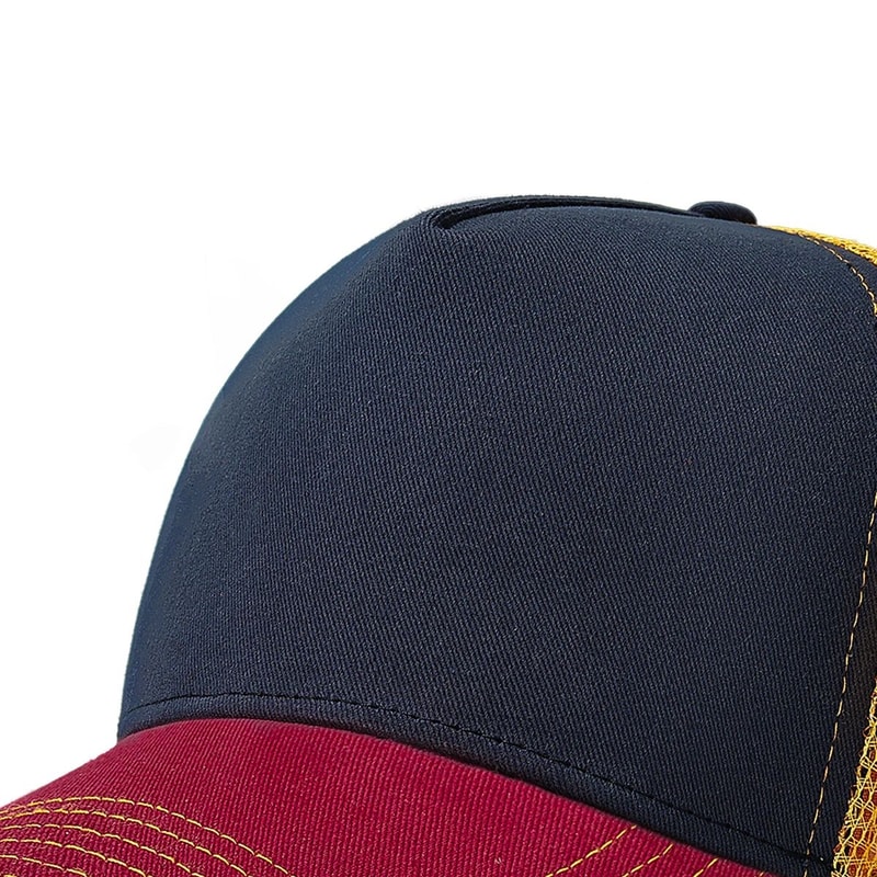 ColorBlock Mesh Trucker Baseball Cap Breathable FivePanel Adjustable Snapback Hat 2