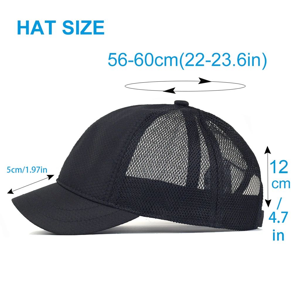 Summer Mesh Short Brim Baseball Cap Breathable Adjustable Dad Hat 1