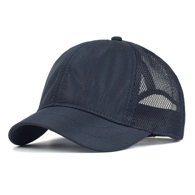 Summer Mesh Short Brim Baseball Cap Breathable Adjustable Dad Hat 3