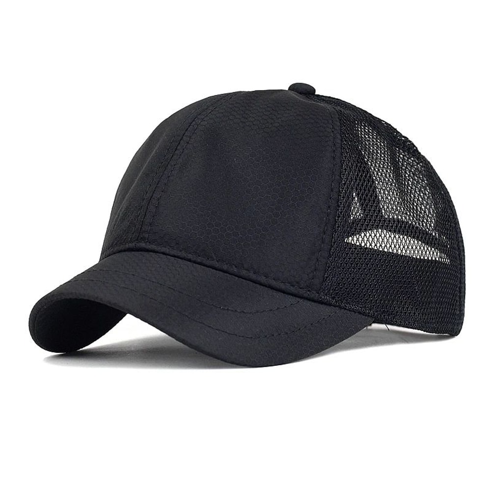 Summer Mesh Short Brim Baseball Cap Breathable Adjustable Dad Hat 7