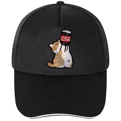 chinoiserie cartoon kitten baseball cap – retro adjustable casual summer hat