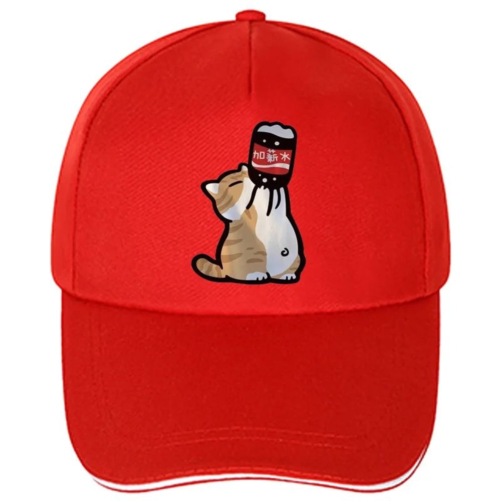 Chinoiserie Cartoon Kitten Baseball Cap Retro Adjustable Casual Summer Hat 7