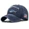 Vintage Washed Cotton Shark Embroidery Dad Hat Curved Brim Hip Hop Baseball Cap 1