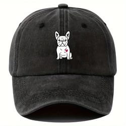 retro fighting dog graphic baseball cap – vintage outdoor sports hat