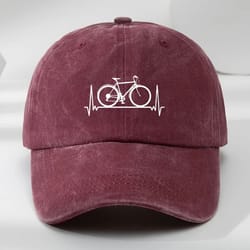 bicycle print outdoor baseball cap – adjustable sun protection sports hat