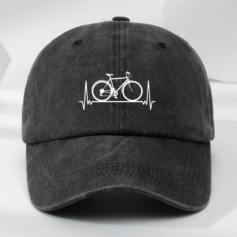Bicycle Print Outdoor Baseball Cap Adjustable Sun Protection Sports Hat 1