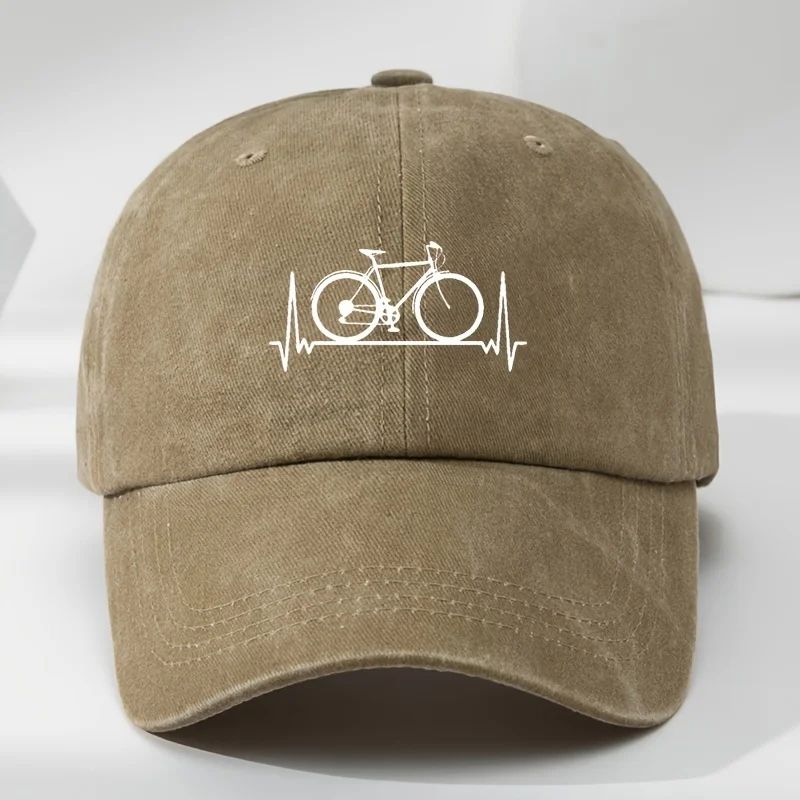 Bicycle Print Outdoor Baseball Cap Adjustable Sun Protection Sports Hat 4